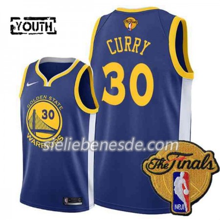Kinder NBA Golden State Warriors Trikot Stephen Curry 30 2018 Finals Patch Nike Blau Swingman